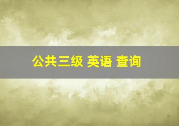 公共三级 英语 查询